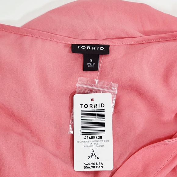 Torrid Coral V-Neck Tunic Top - Picture 2 of 5